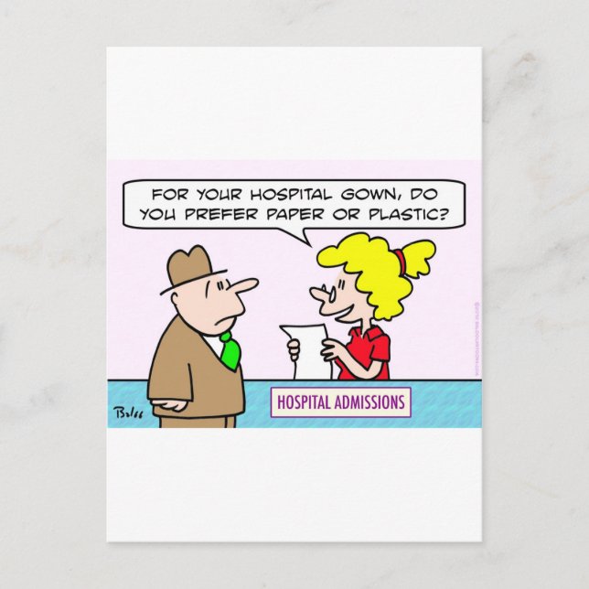 Carte Postale admission en plastique de papier peint d'hôpital (Devant)