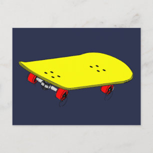 Carte Postale Ado cool de skateboard jaune