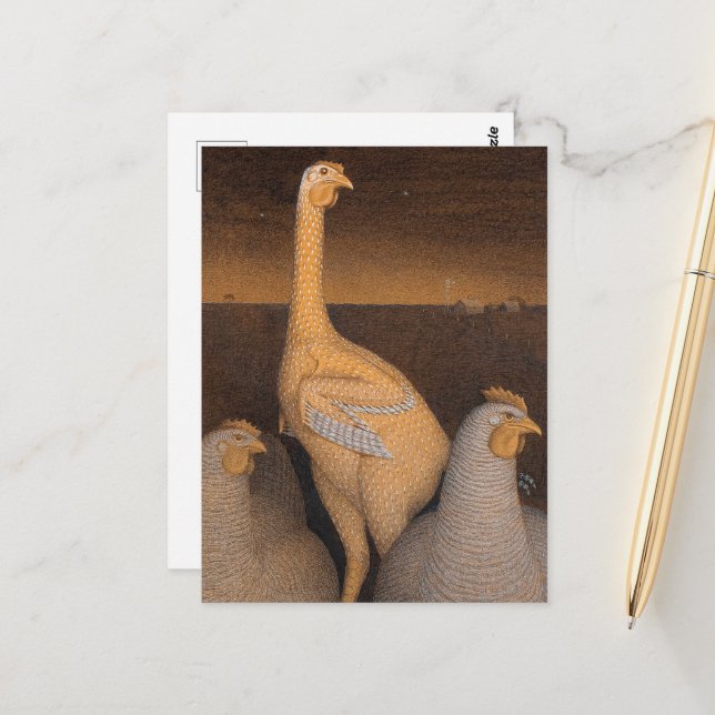 Carte Postale Adolescence par Grant Wood (Devant/Arrière en situation)