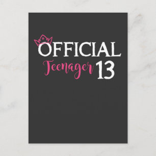 Carte Postale Adolescente officielle Princesse 13e anniversaire