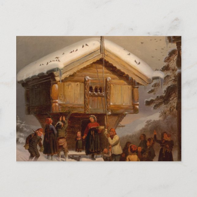 Carte postale Adolph Tidemand - Traditions de Noël (Devant)