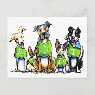 Carte Postale Adopter des chiens d'abri Tee - shirts verts pense