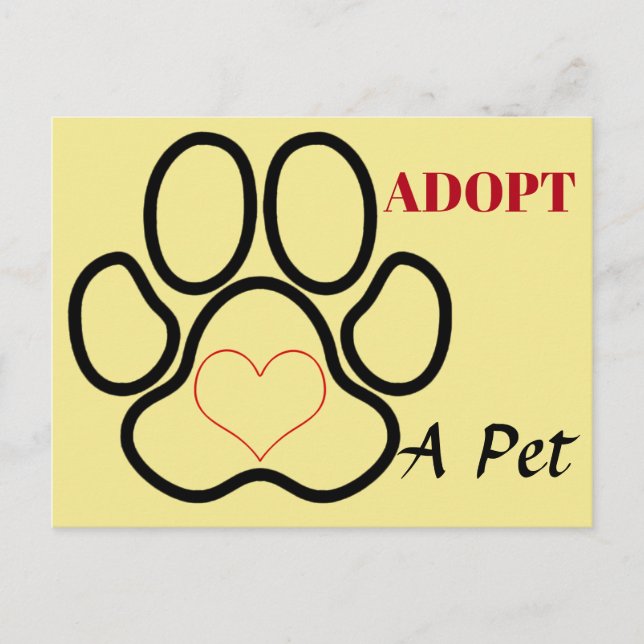 Carte Postale Adopter un animal de compagnie (Devant)