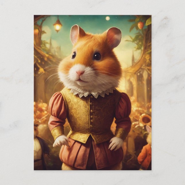 Carte Postale Adorable Acteur de Hamster du milieu de l'été (Devant)