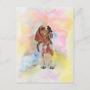 Carte Postale adorable adorable puppy tendance chien aquarelles