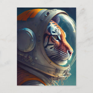 Carte Postale Adorable astronaute de tigre