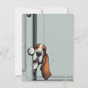 Carte Postale Adorable Basset Hound Dog Wall Art