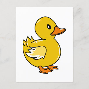 Carte Postale Adorable Bébé canard jaune