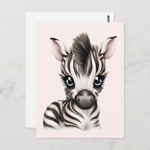 Carte Postale adorable bébé Zebra