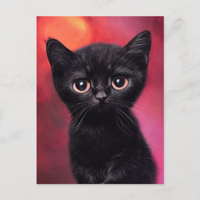Carte Postale Adorable Black Kitten (Devant)