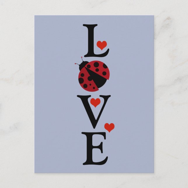 Carte Postale adorable coccinelle (Devant)