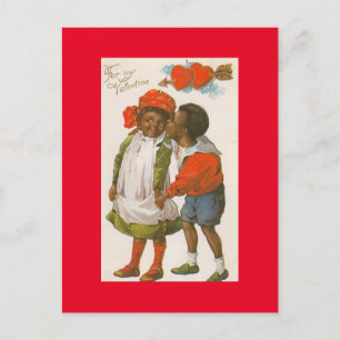 Carte Postale Adorable Couple afro-américain Vintage Valentine