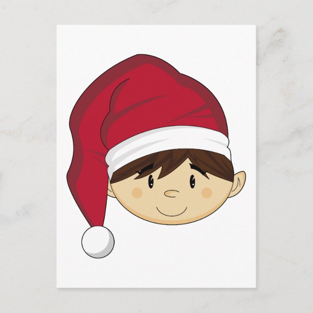 Carte postale adorable elfe de Noël (Devant)