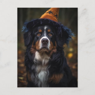 Carte Postale Adorable Halloween Bernese Mountain Dog