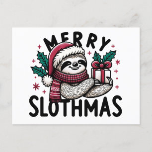 Carte Postale Adorable Joyeux Slothmas