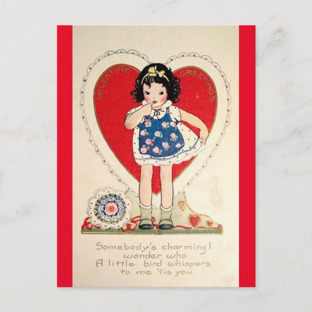 Carte postale adorable Little Girl Vintage Valenti (Devant)