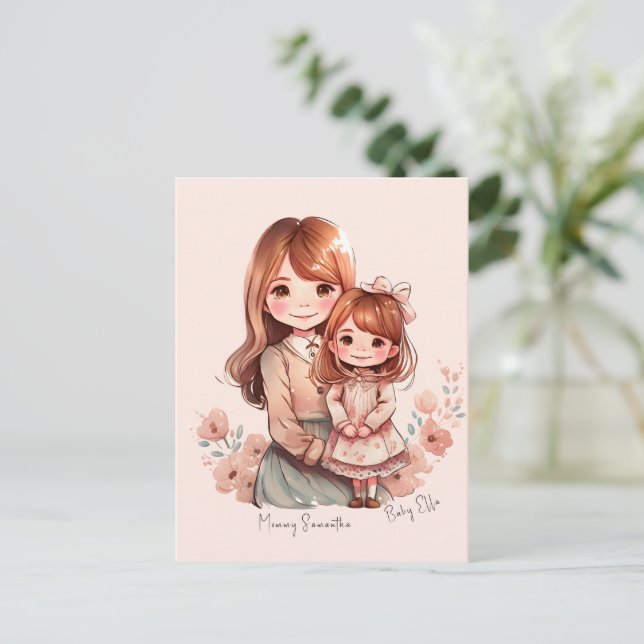 Carte Postale Adorable maman et fille Bond (Debout devant)