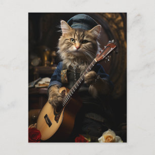 Carte Postale Adorable musicien de chats