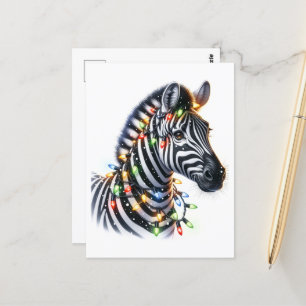 Carte Postale Adorable Noël Zebra