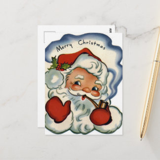 Carte Postale Adorable Père Noël Rétro