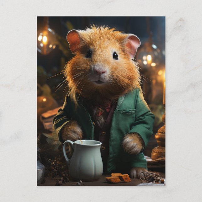 Carte Postale adorable Petit Cochon De Guinée (Devant)