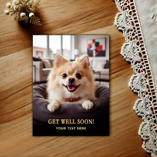 Carte Postale Adorable Pomeranian Bon rétablissement 