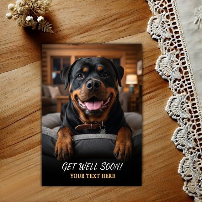 Carte Postale Adorable Rottweiler Get Well Postcard (Créateur téléchargé)