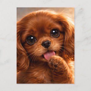 Carte Postale Adorable Ruby Cavalier Spaniel