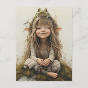 Carte Postale Adorable souriant Happy Fairy Frog