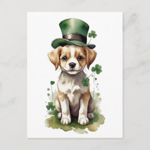 Carte Postale Adorable St. Patrick's Day Chiot