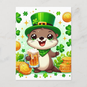 Carte Postale Adorable St. Patricks Day Otter