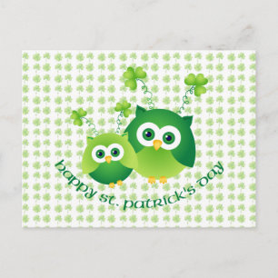 Carte Postale Adorable St. Patrick's Day Owl Tees