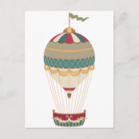 Adorable Steampunk Hot Air Balloon avec drapeau