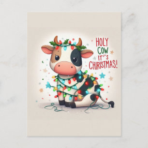 Carte Postale Adorable Vache sainte Son Noël