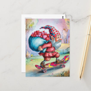 Carte Postale Adorable Valentine Vieux Gnome
