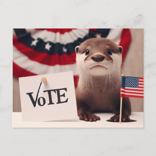 Carte Postale Adorable vote Otter (Devant)