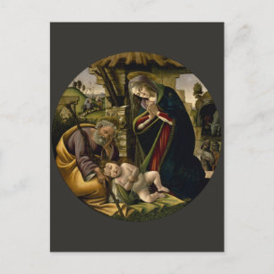 Carte Postale Adoration de l'Enfant Christ par Botticelli