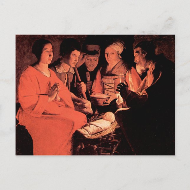 Carte Postale Adoration des bergers par Georges de La Tour (Devant)