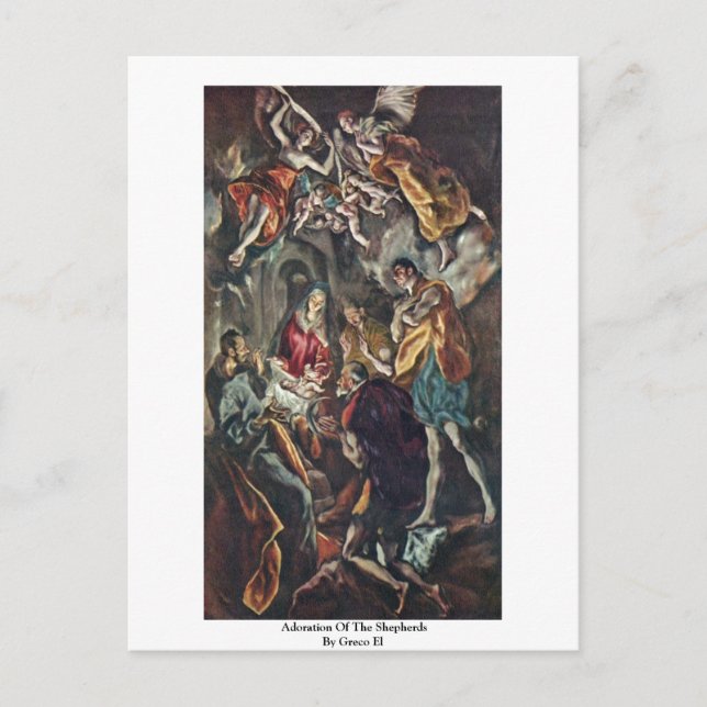 Carte Postale Adoration Des Bergers Par Greco El (Devant)