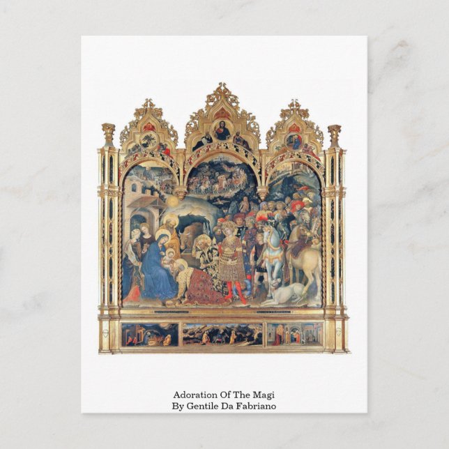 Carte Postale Adoration Des Mages Par Gentile Da Fabriano (Devant)
