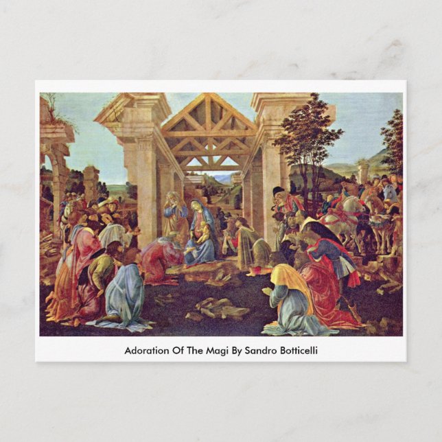 Carte Postale Adoration Des Mages Par Sandro Botticelli (Devant)