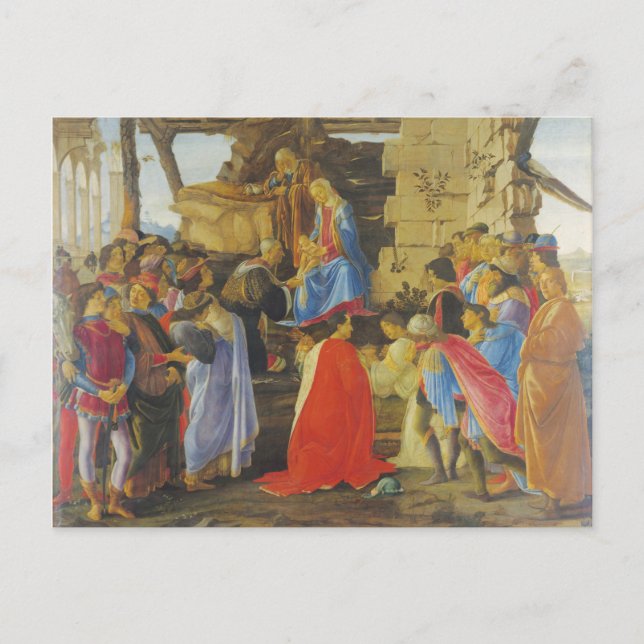 Carte Postale Adoration des Mages par Sandro Botticelli 1475 (Devant)