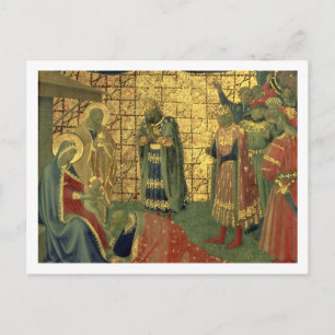 Carte Postale Adoration of the Magi, détail from a predella pane