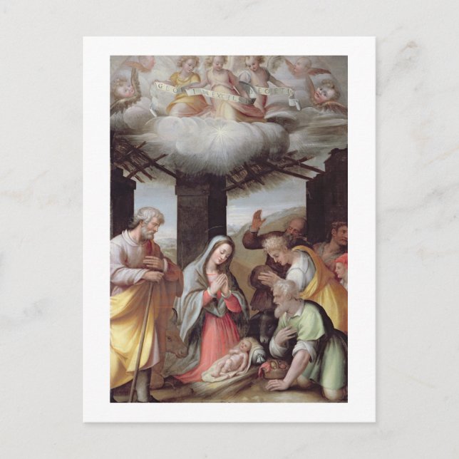 Carte Postale Adoration of the Shepherds, c.1500 (tempera on pan (Devant)