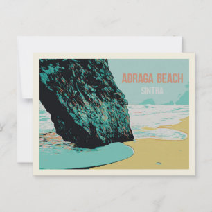 Carte Postale Adraga Beach View, Sintra Coast Illustration