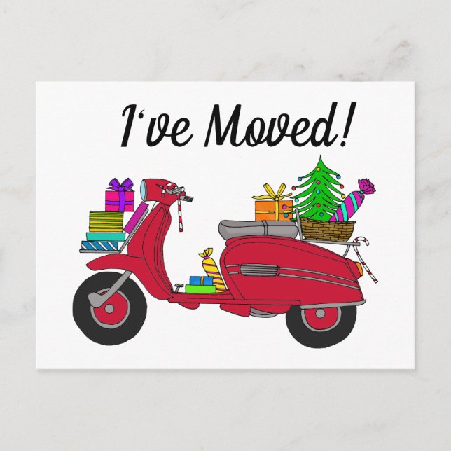 Carte Postale Adresse Scooter de Noël classique Faire-part (Devant)