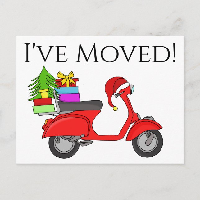 Carte Postale Adresse Scooter de Noël classique Faire-part (Devant)