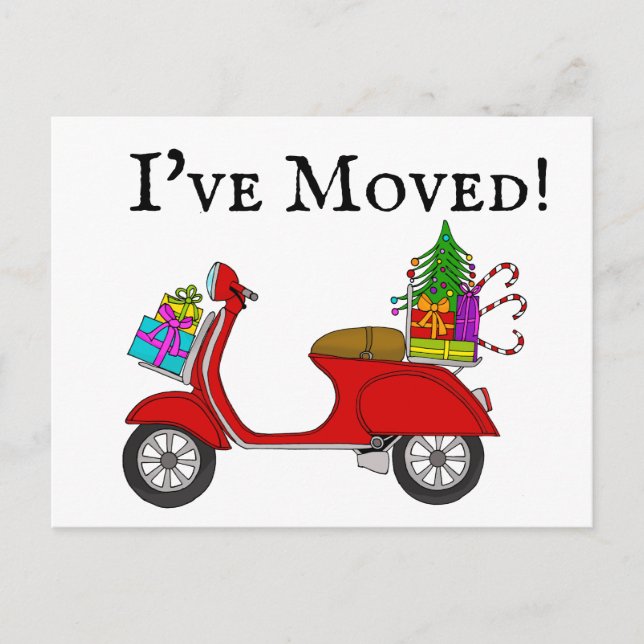 Carte Postale Adresse Scooter de Noël classique Faire-part (Devant)