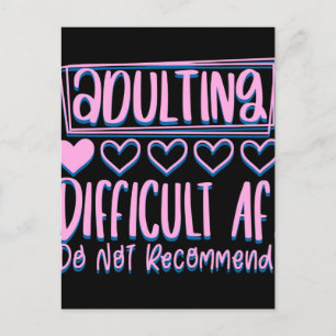 Carte Postale Adulte Adulte Difficile AF Ne Recommanderait Pas