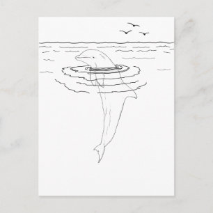 Carte postale adulte de coloration de dauphin